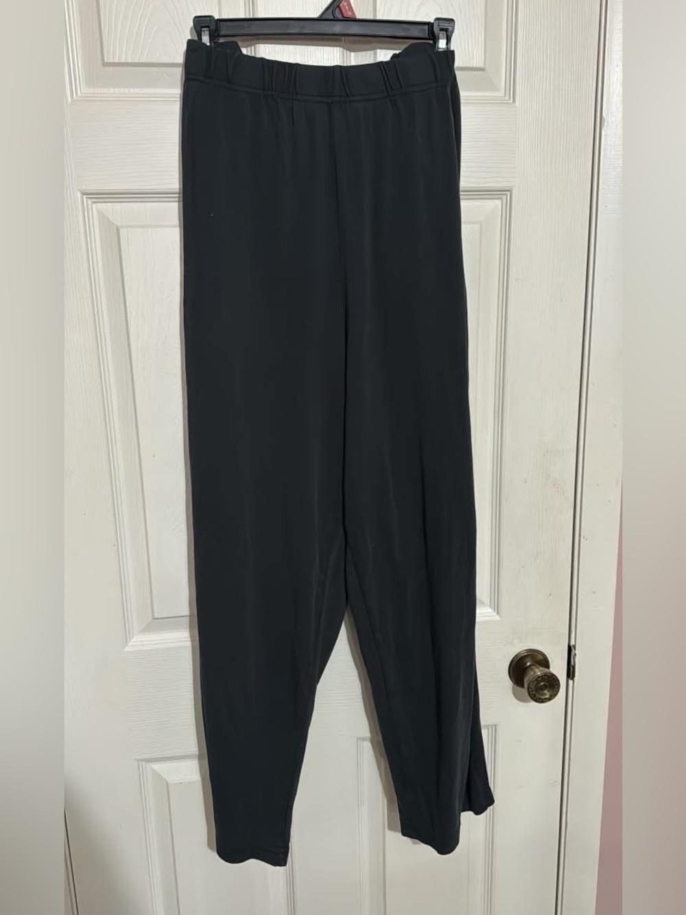 Woman Within Black Pull-On Elastic Waist Knit Pants